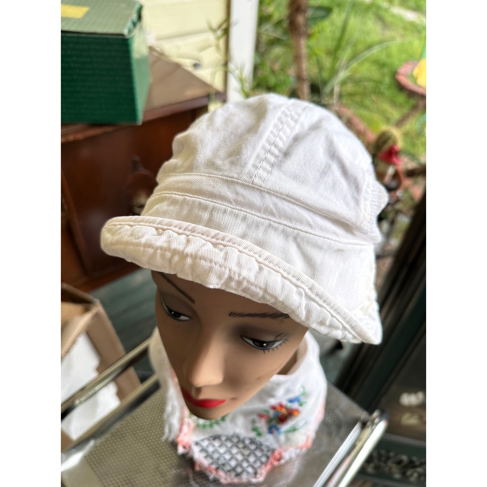 Vintage White Cotton Mesh Ventilated Bucket Hat Summer Cap gorpcore